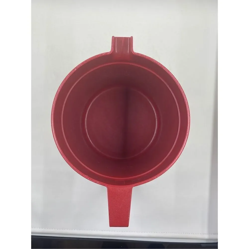 Vintage Tupperware Drink Pitcher USA 1575-8 Red Plastic w/ Lid Serving Retro